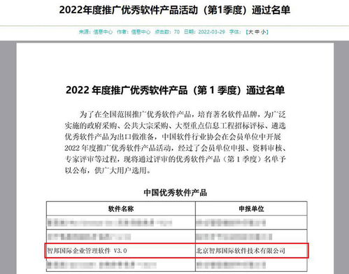 智邦國際企業管理軟件喜獲“中國優秀軟件產品”殊榮，引領行業新標桿